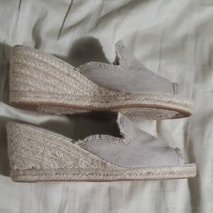 Lauren Ralph Lauren Light Gray Espadrille Wedges